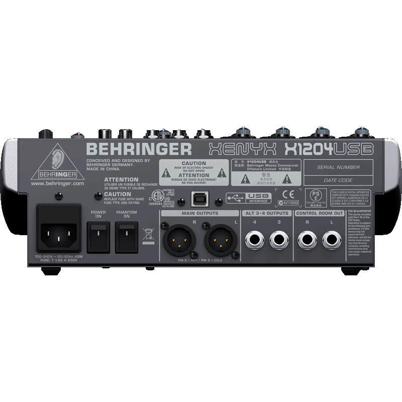 百灵达x1204usb调音台